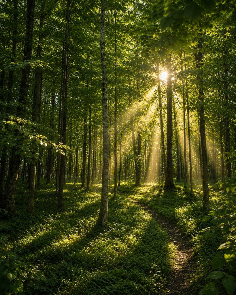 Wald sunrays